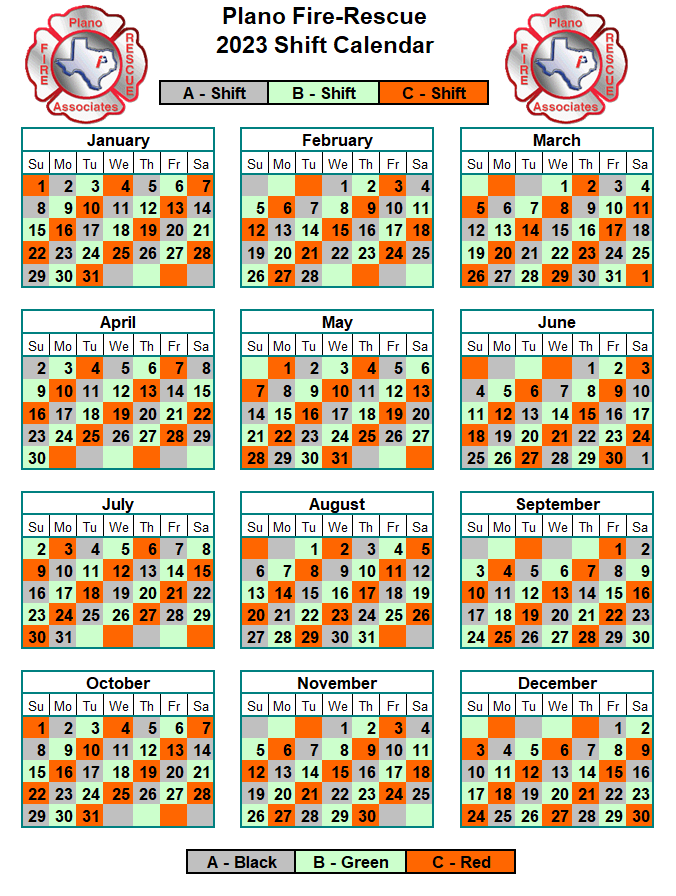 2022 firefighter shift calendar